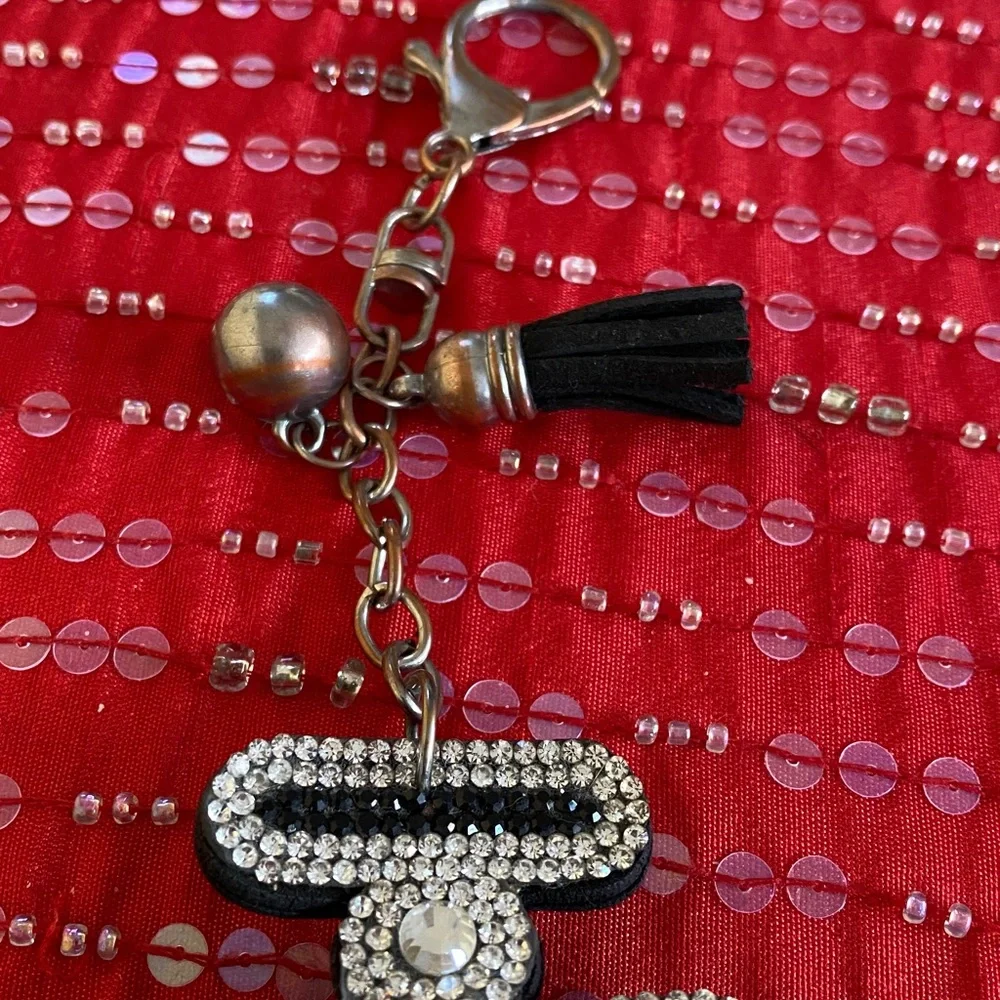 Vintage Sparkling Crystal Black White Key Chain_9